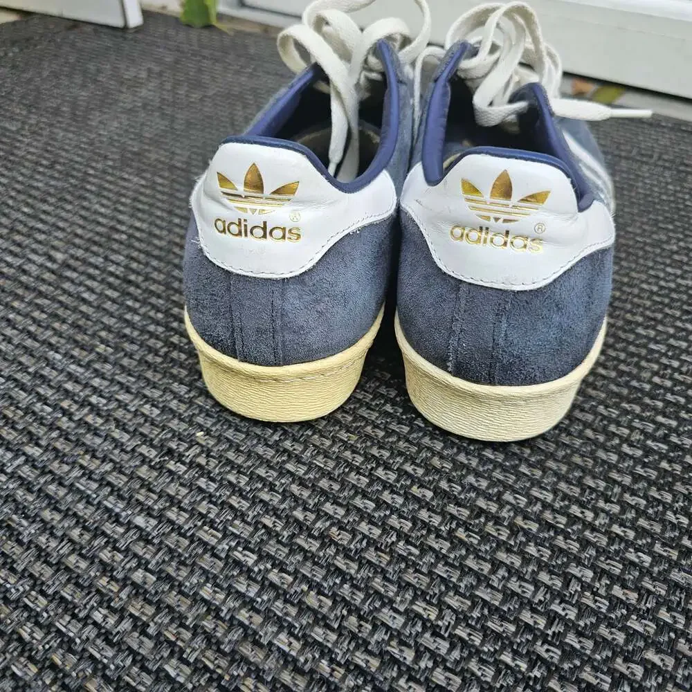 Adidas Superstar 80s B35988 Navy Suede Shell Toe Sneakers Men's 8.5